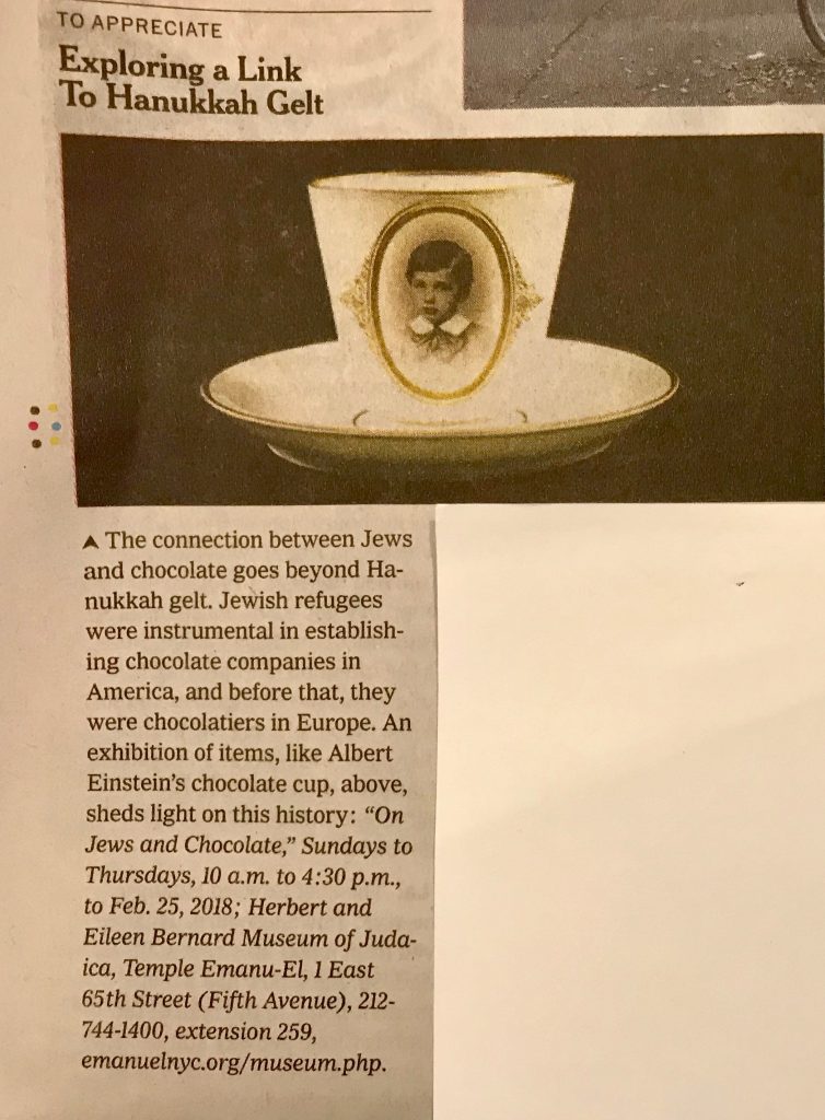 Chocolate Exhibit Hits the New York Times